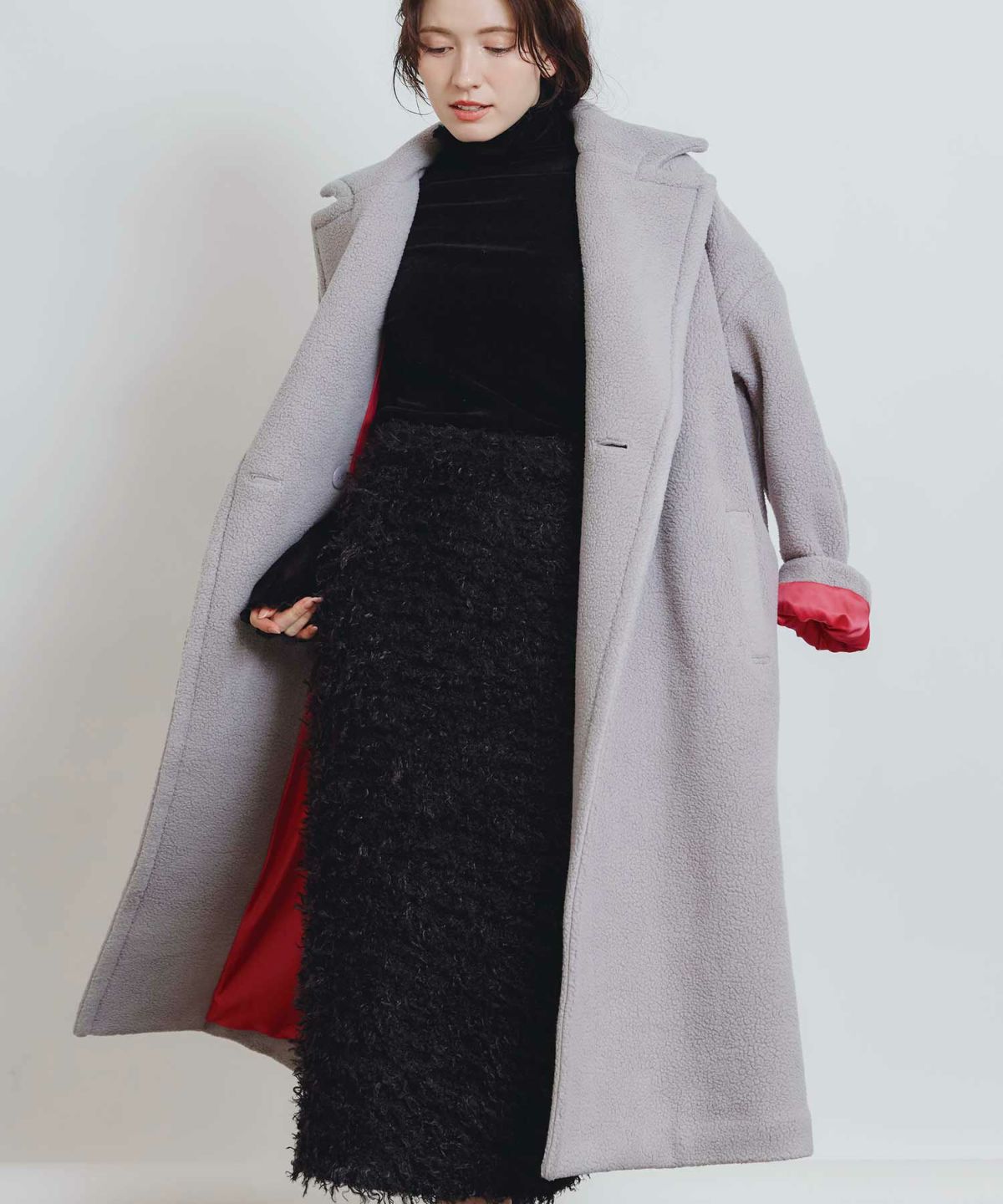 model：H155　着用サイズ：M　ライトグレー