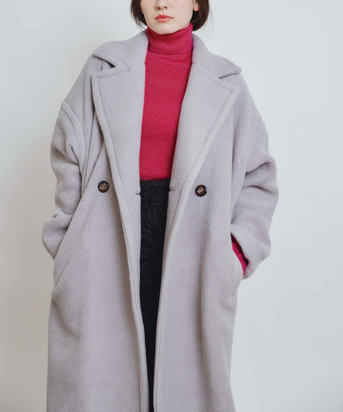 model：H155　着用サイズ：M　ライトグレー