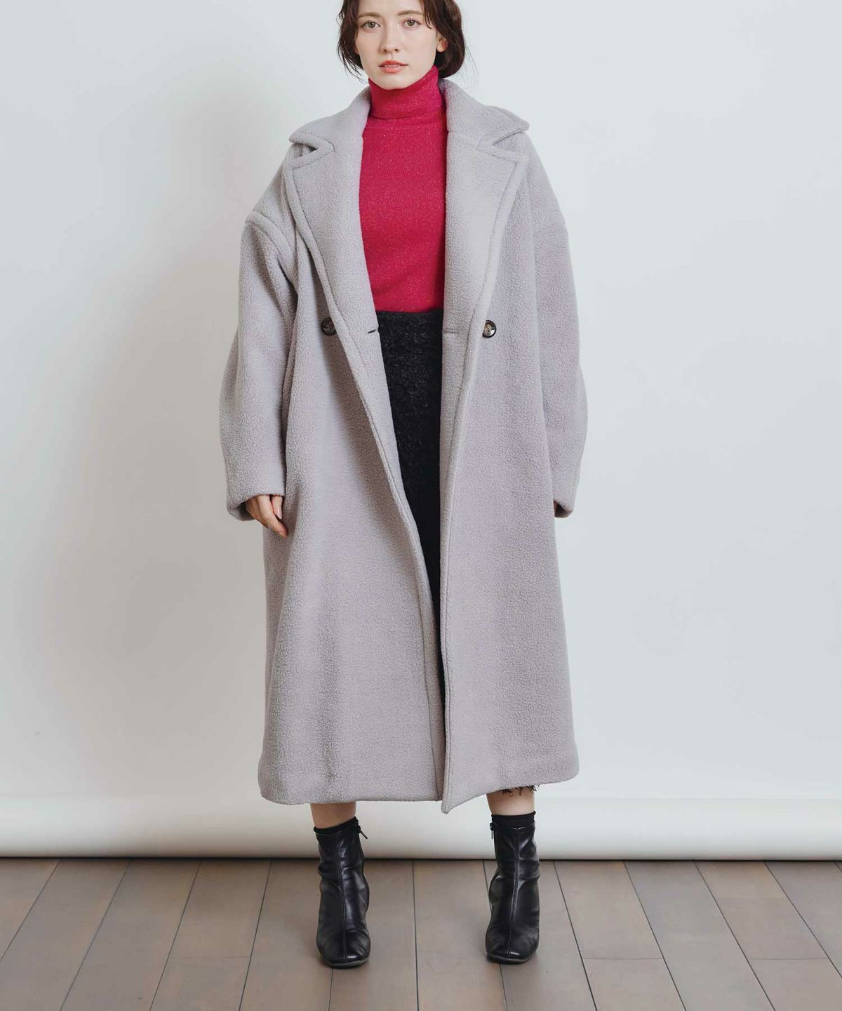 model：H155　着用サイズ：M　ライトグレー