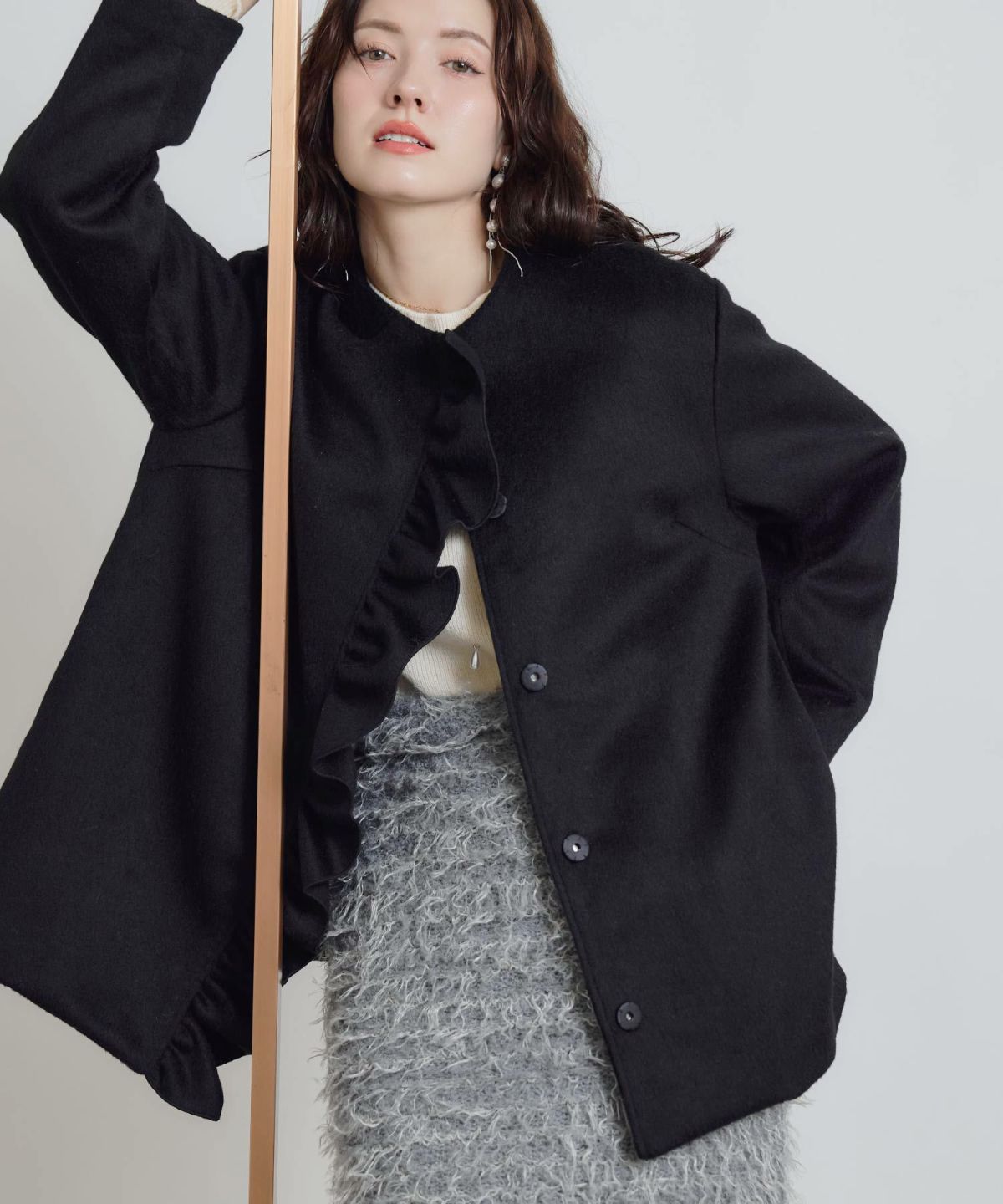 model：H155　着用サイズ：M　ブラック