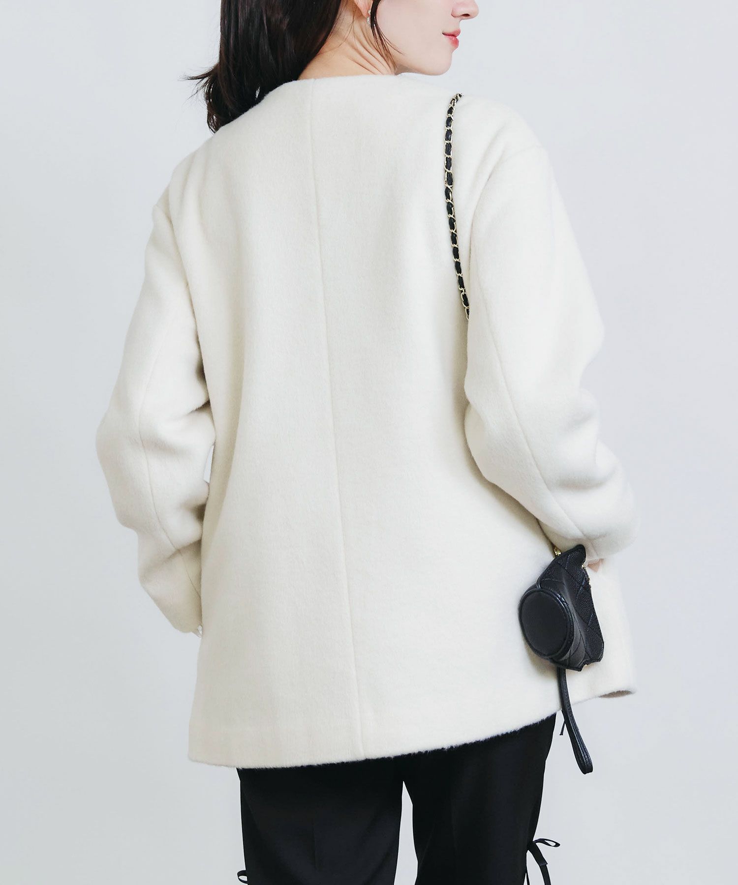 model：H155　着用サイズ：M　オフホワイト