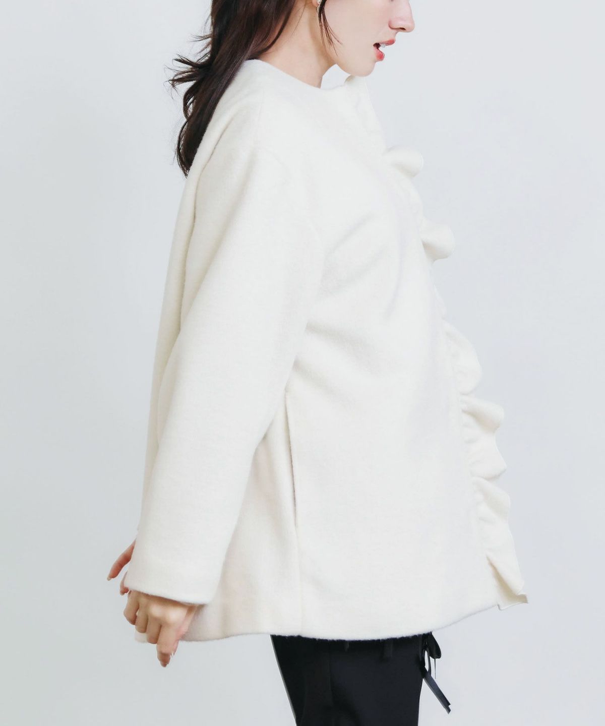 model：H155　着用サイズ：M　オフホワイト