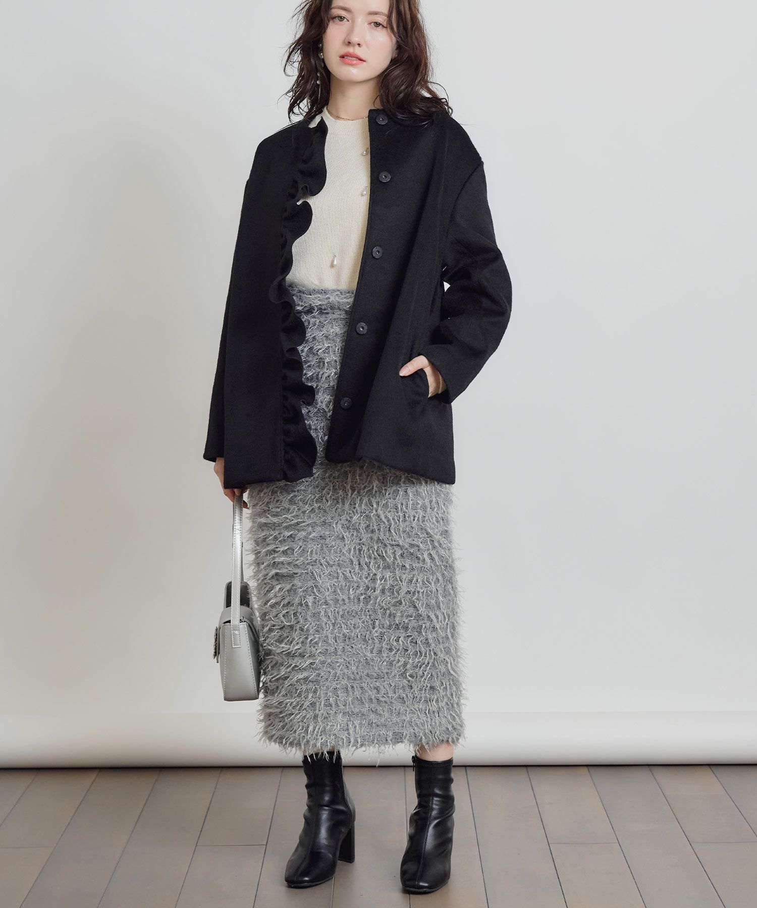 model：H155　着用サイズ：M　ブラック