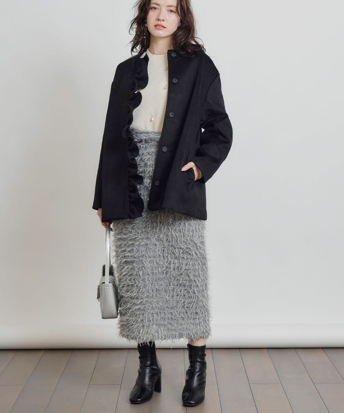 model：H155　着用サイズ：M　ブラック