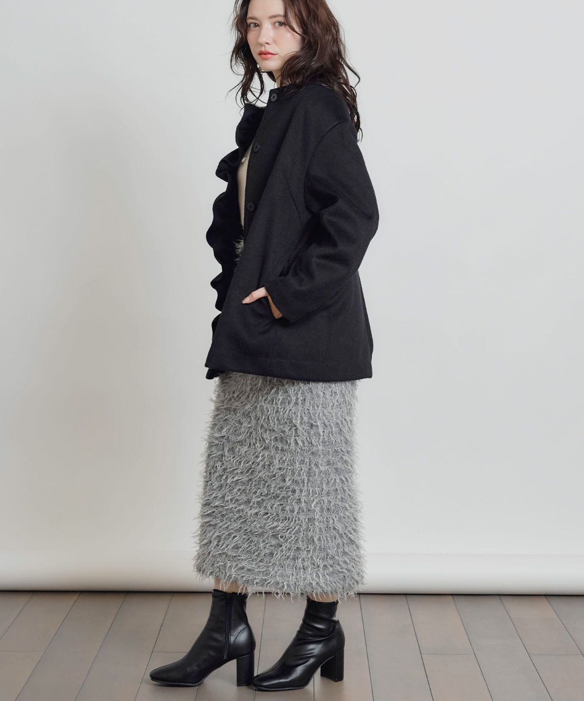 model：H155　着用サイズ：M　ブラック