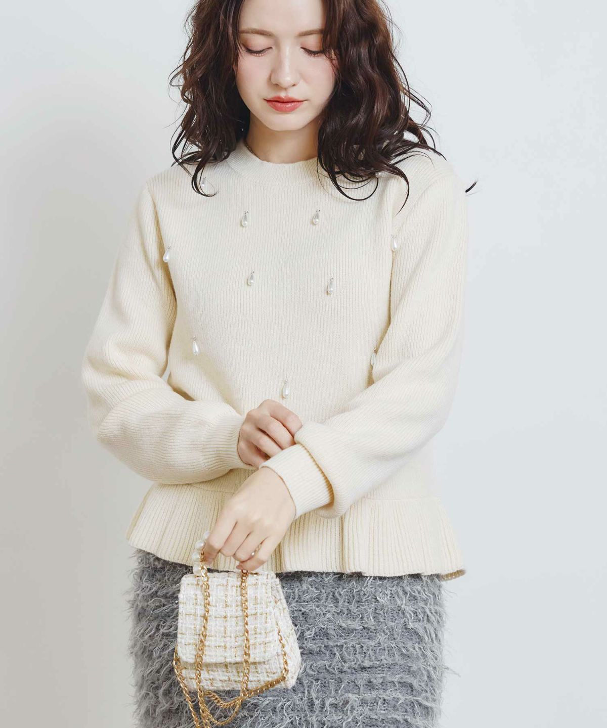 model：H155　着用サイズ：M　オフホワイト