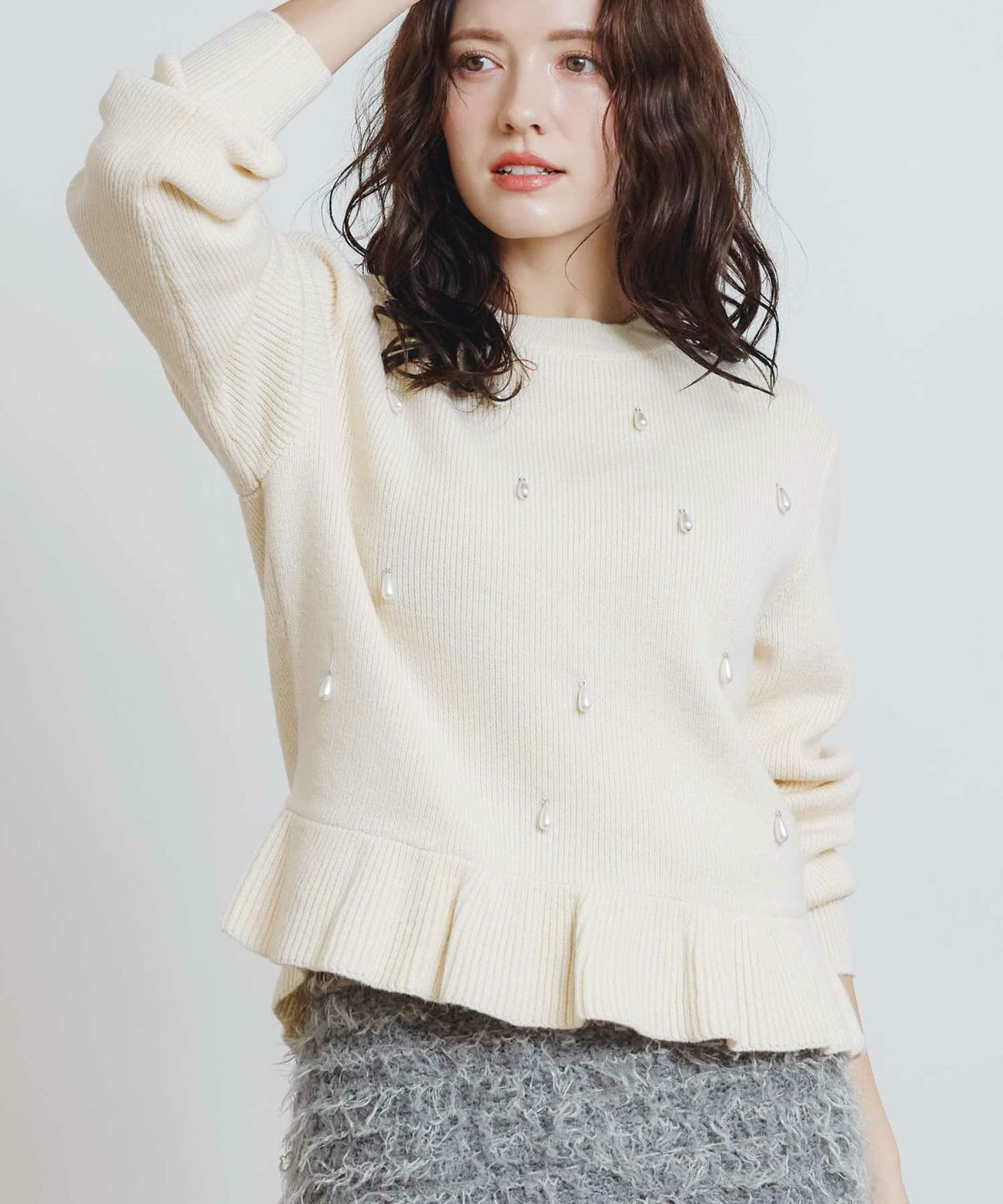 model：H155　着用サイズ：M　オフホワイト