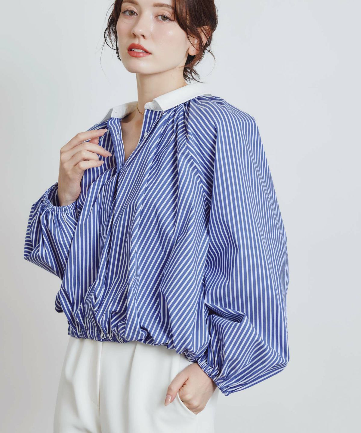 model：H155　着用サイズ：M　ブルー系その他