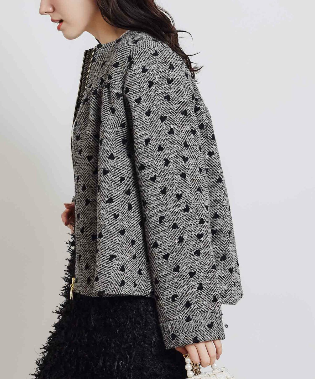 model：H155　着用サイズ：M　モカ