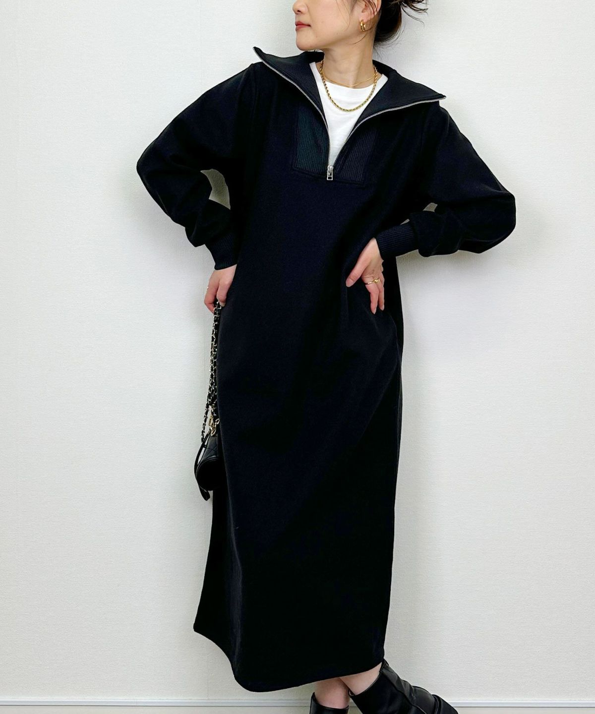 model：H164　着用サイズ：M　ブラック