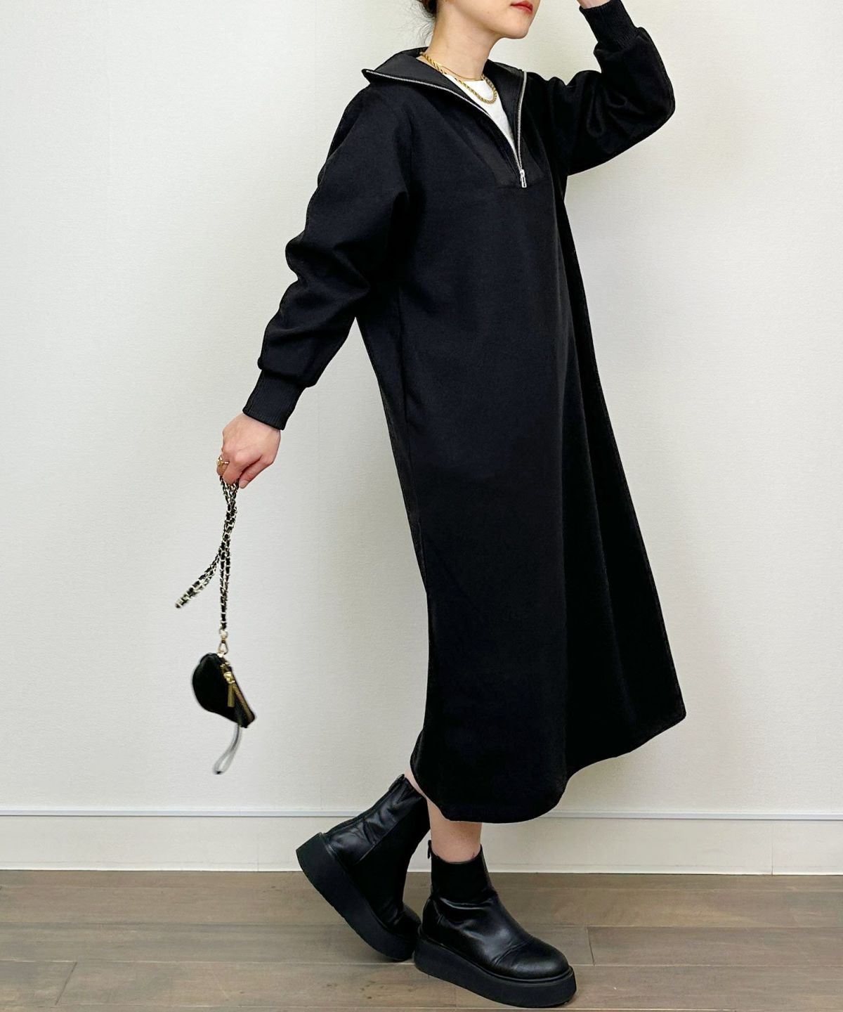 model：H164　着用サイズ：M　ブラック