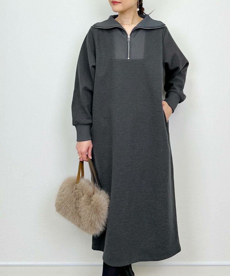 model：H164　着用サイズ：M　チャコールグレー