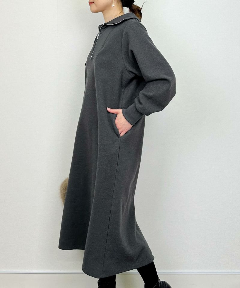 model：H164　着用サイズ：M　チャコールグレー