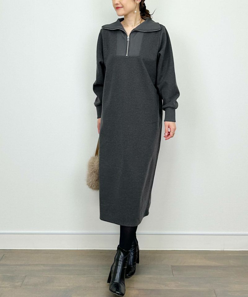 model：H164　着用サイズ：M　チャコールグレー