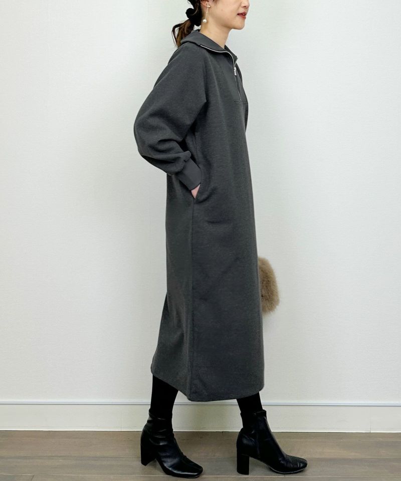 model：H164　着用サイズ：M　チャコールグレー