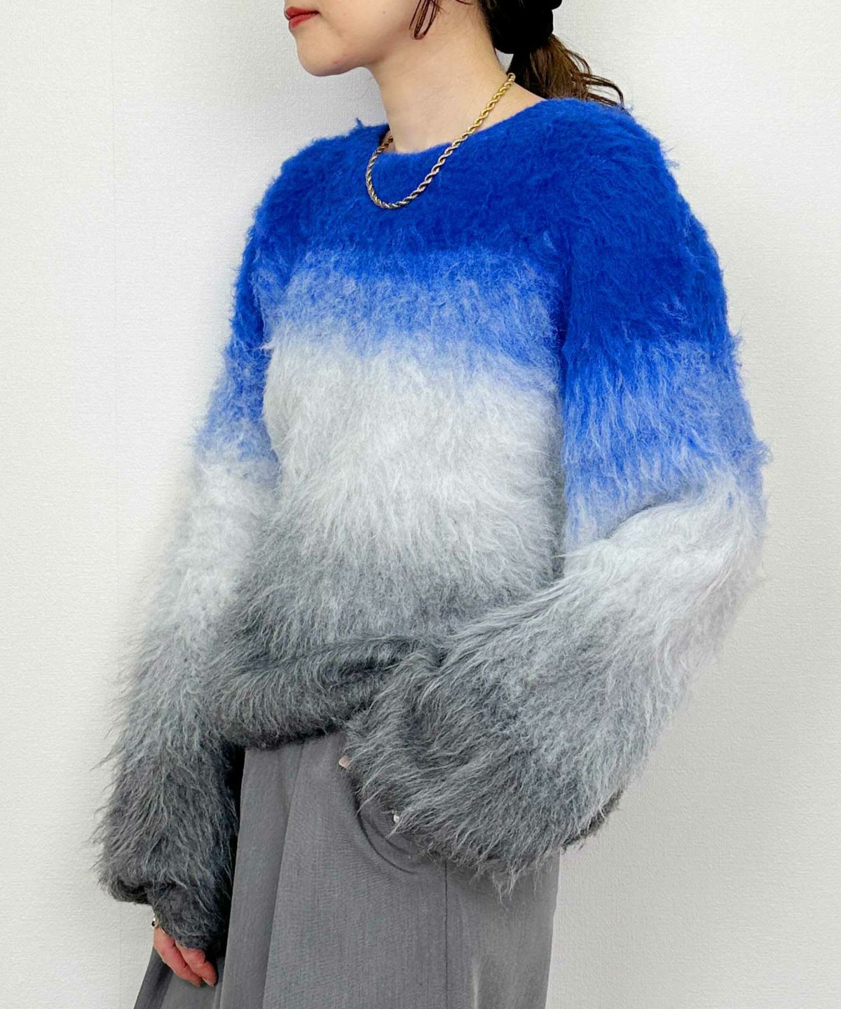 model：H164　着用サイズ：M　ブルー