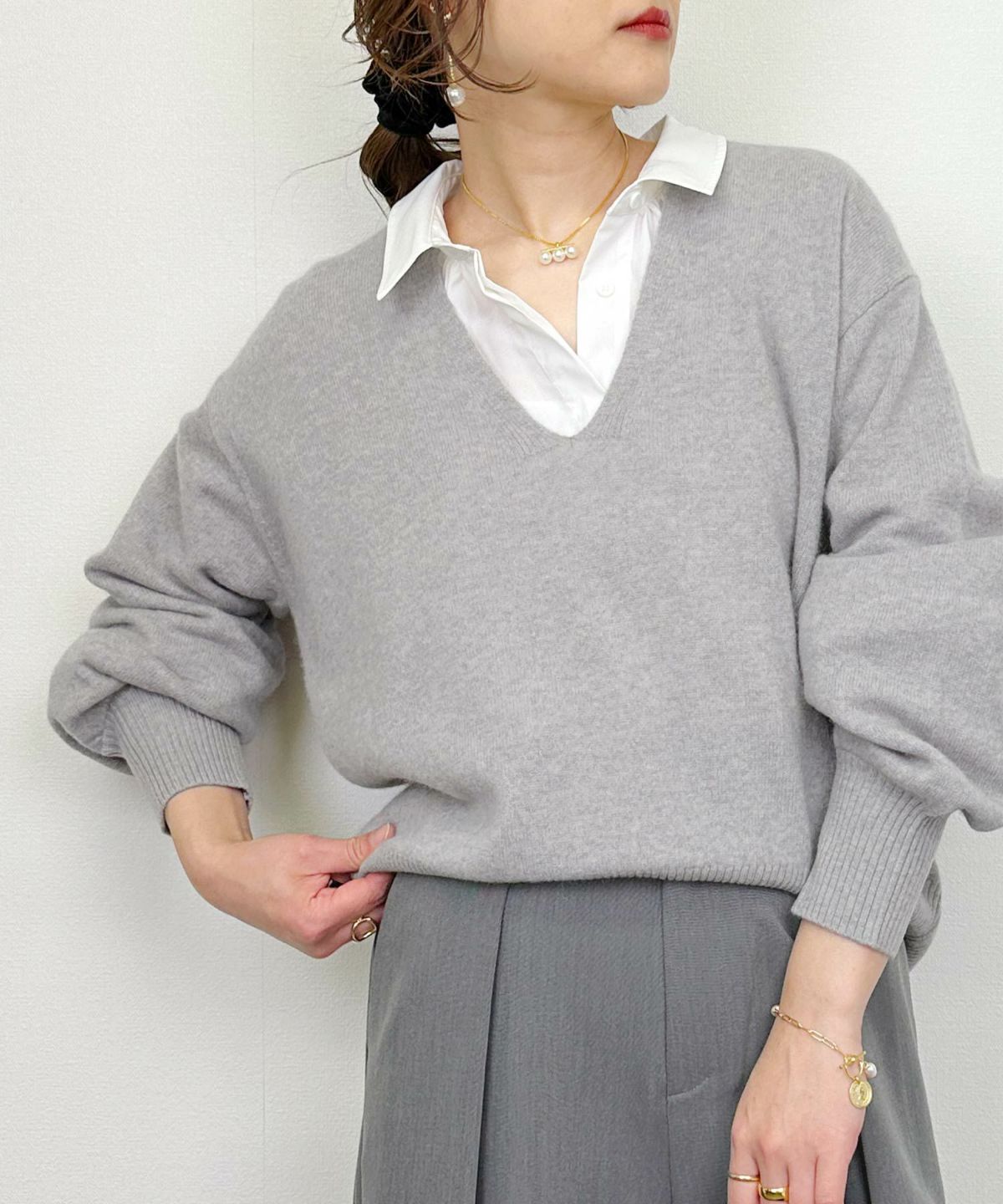 model：H164　着用サイズ：M　グレー