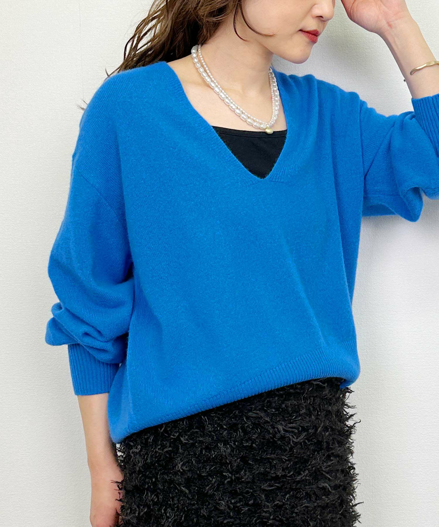 model：H164　着用サイズ：M　ブルー