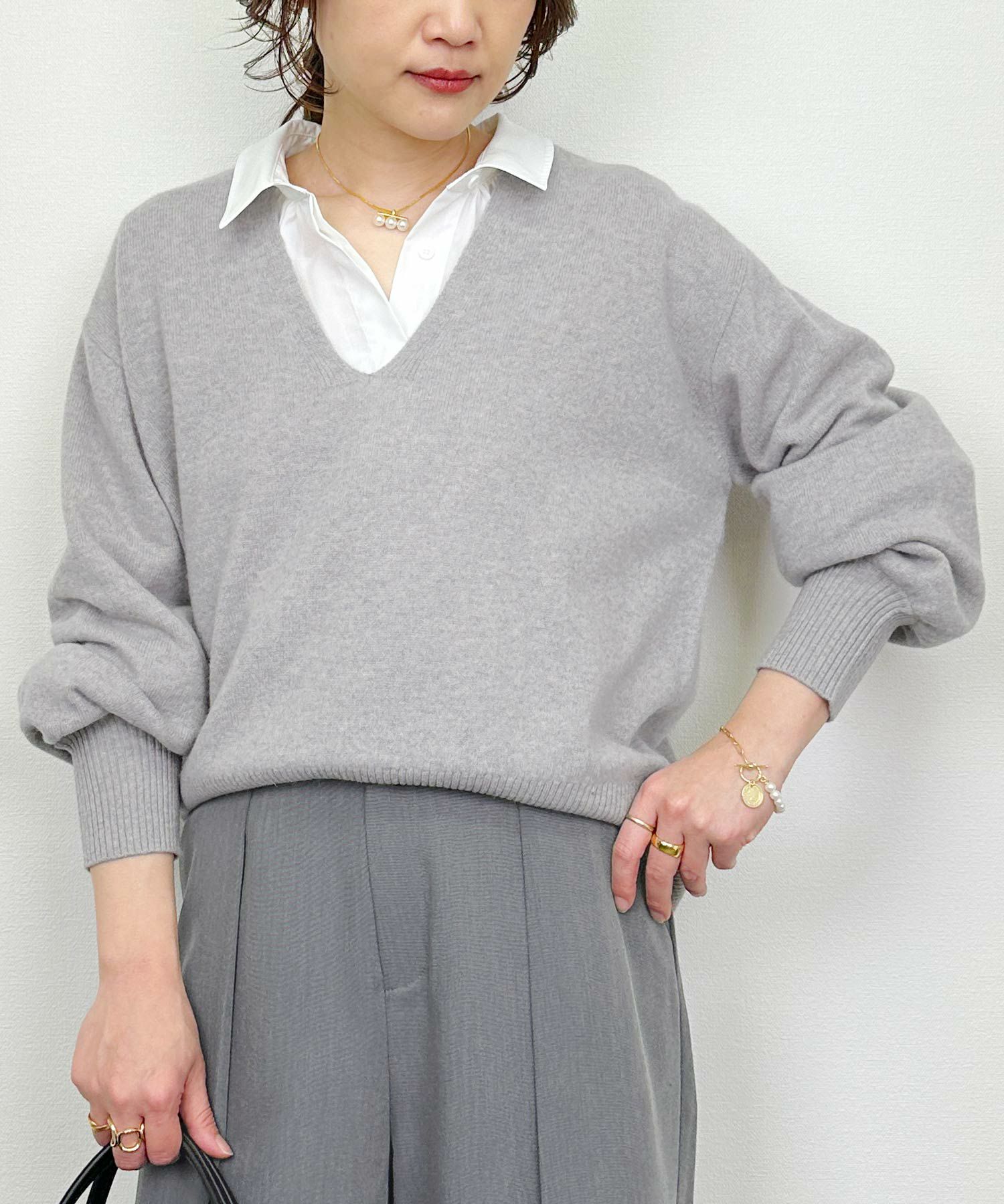 model：H164　着用サイズ：M　グレー