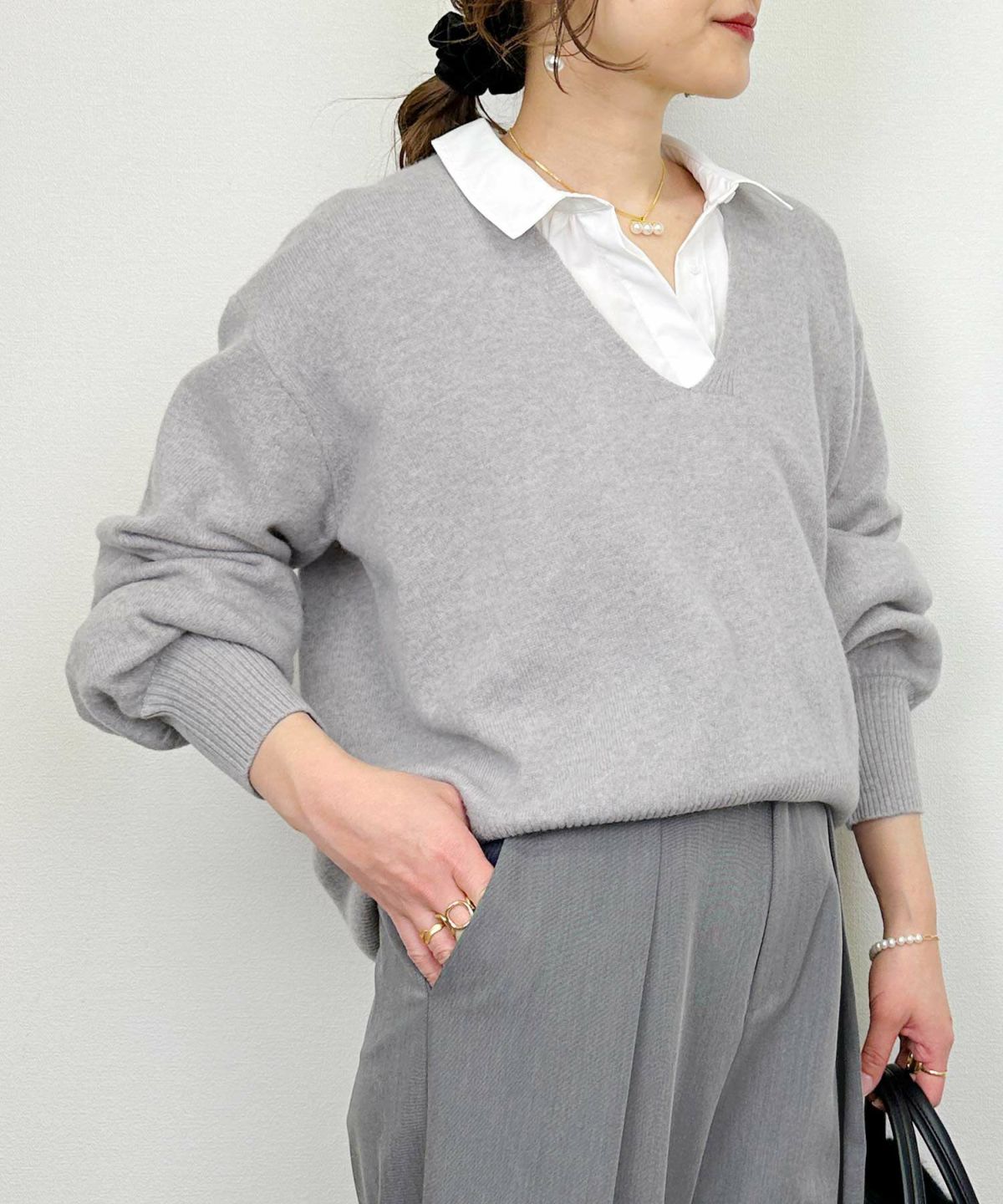 model：H164　着用サイズ：M　グレー