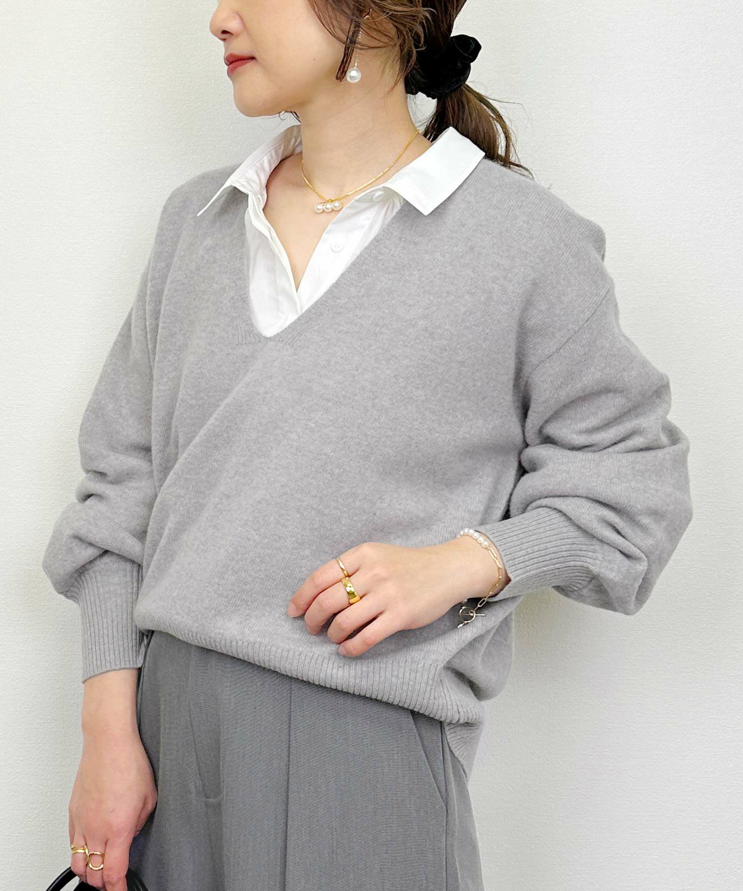 model：H164　着用サイズ：M　グレー