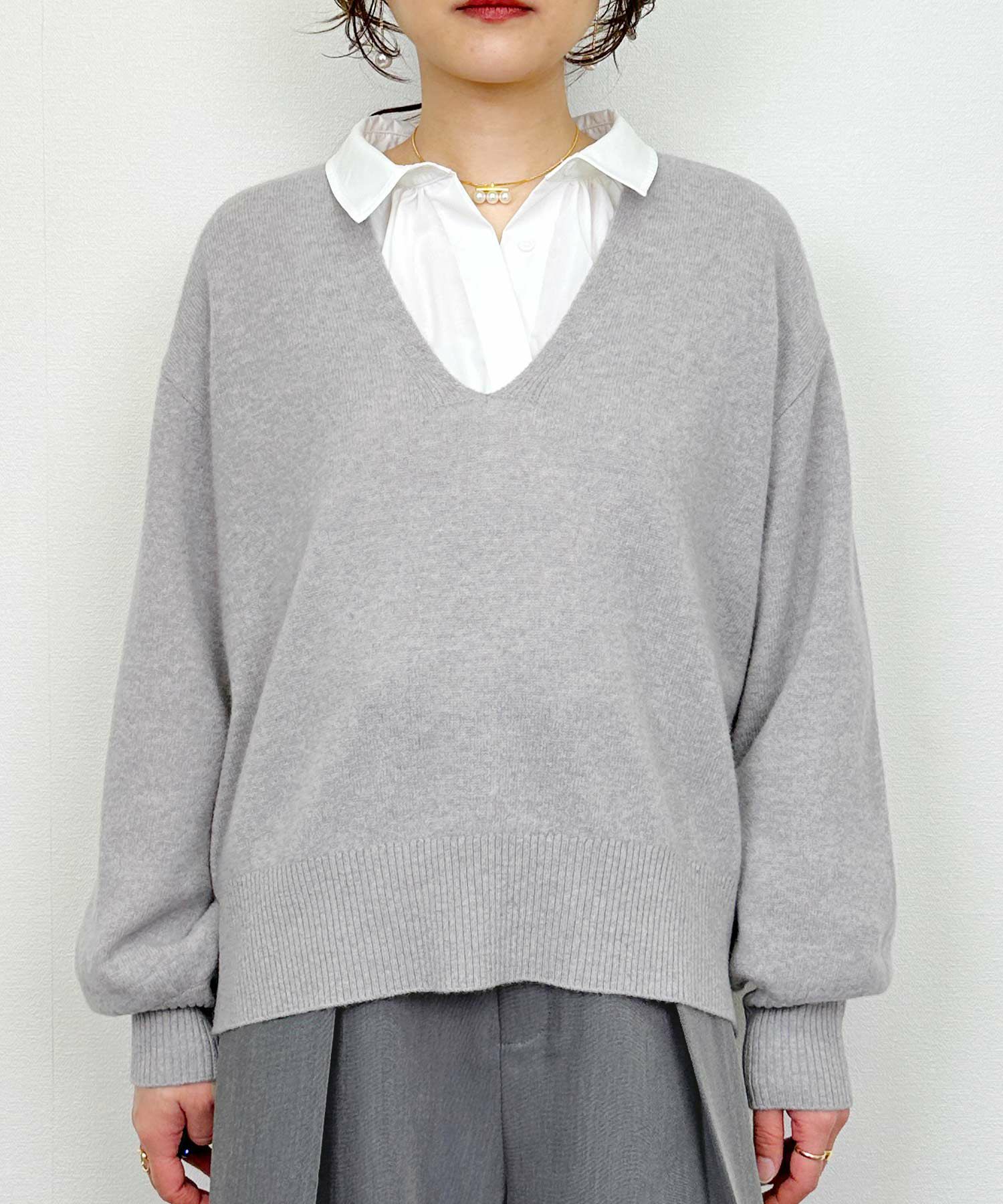 model：H164　着用サイズ：M　グレー