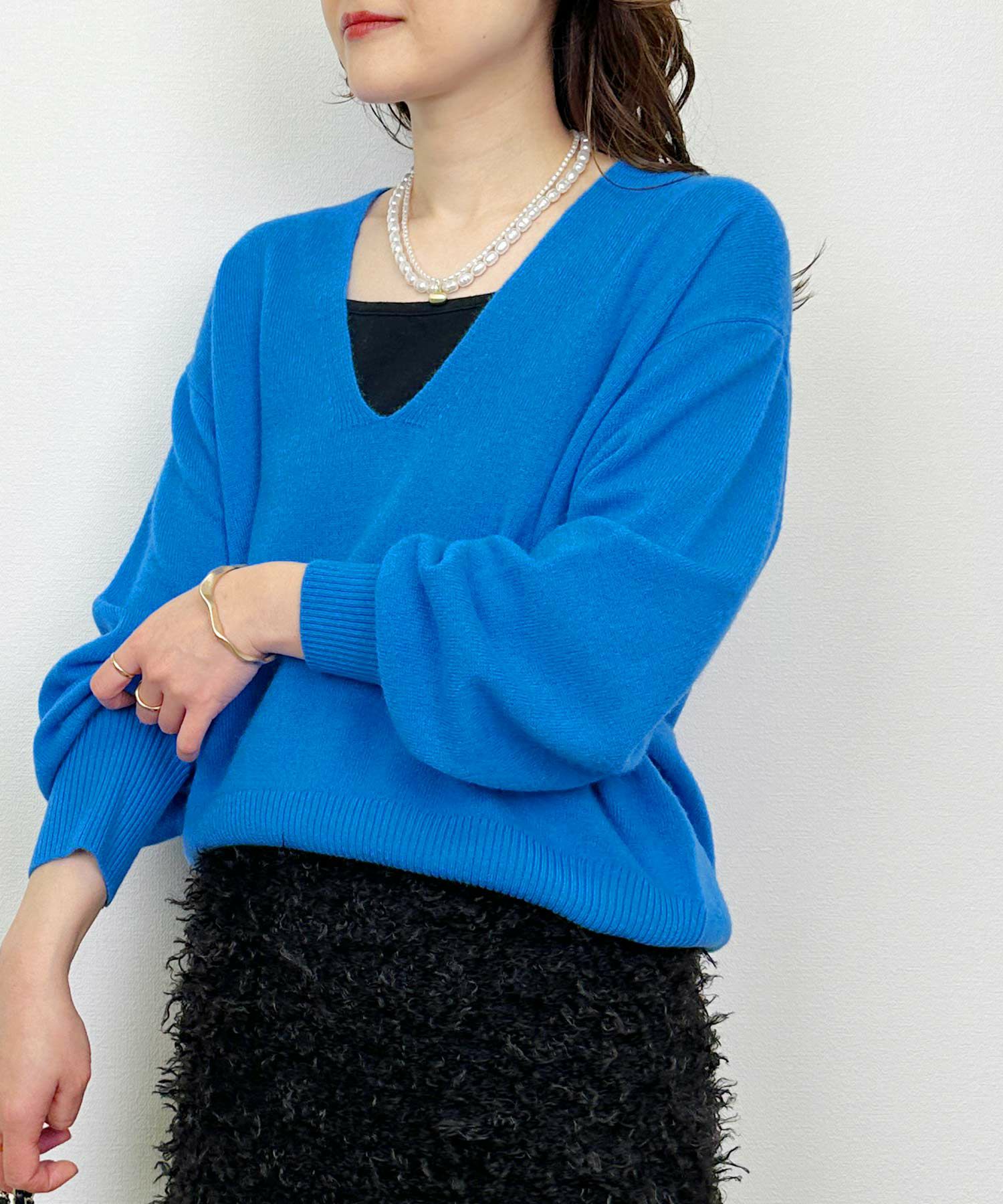model：H164　着用サイズ：M　ブルー
