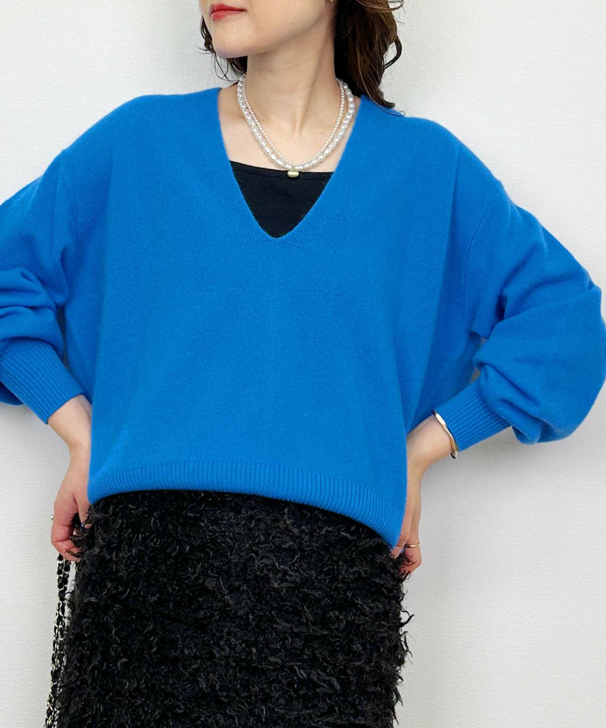 model：H164　着用サイズ：M　ブルー