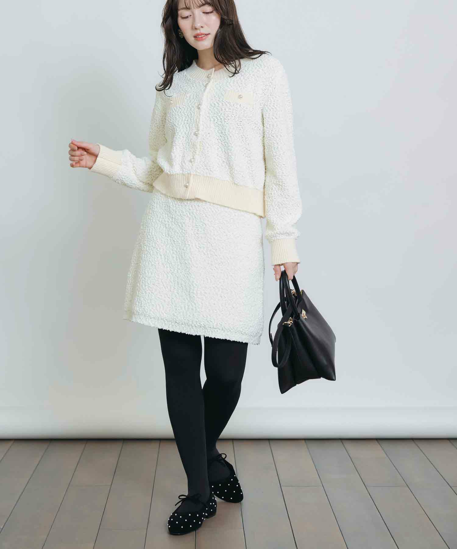 model：H155　着用サイズ：M　オフホワイト　セットアップ