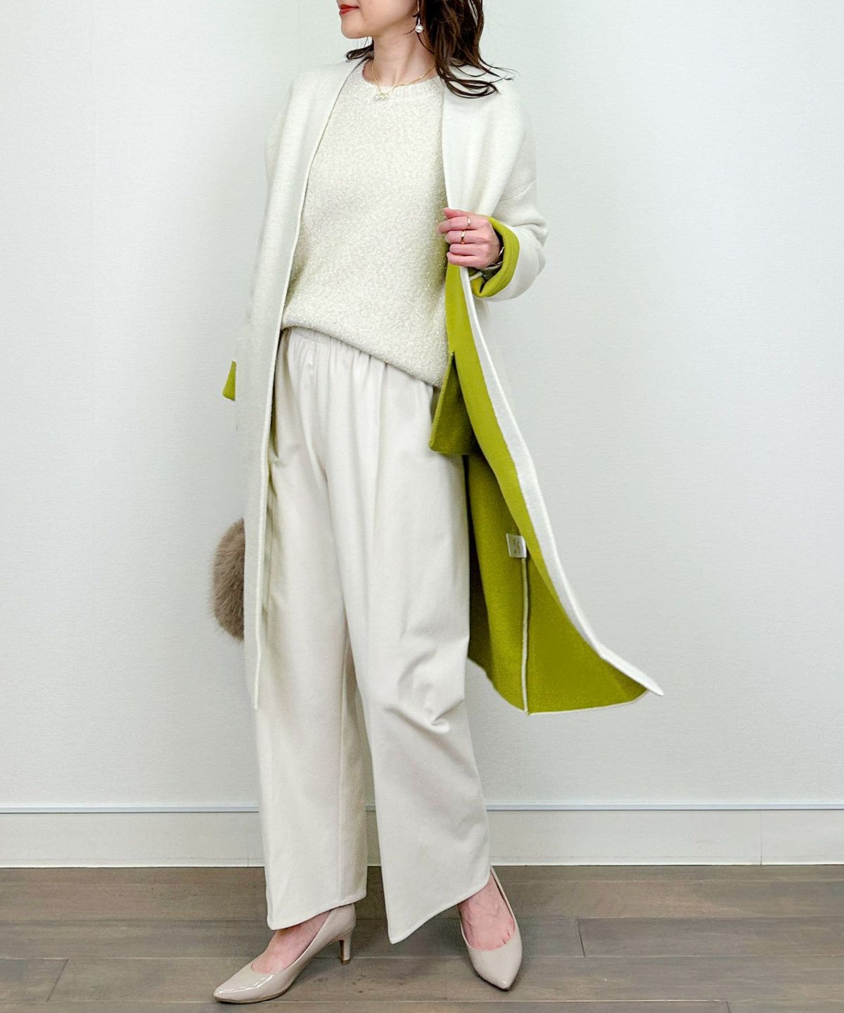 model：H164　着用サイズ：M　アイボリー