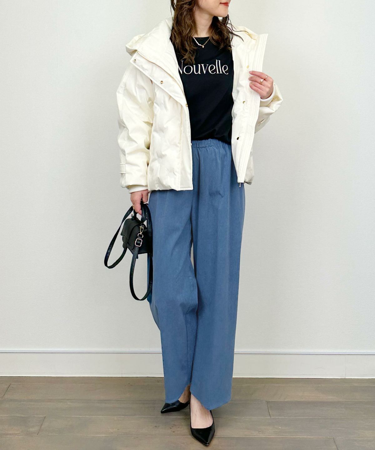 model：H164　着用サイズ：M　ブルー