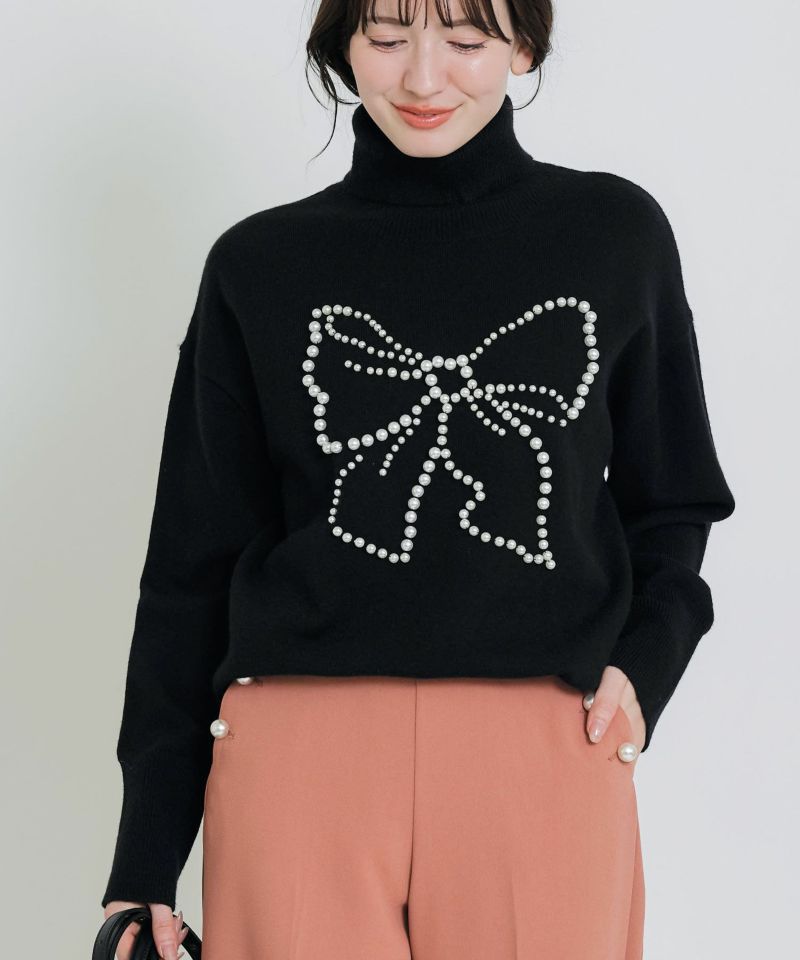 リボンパールタートルネックセーター | PICCIN (ピッチン) 公式通販