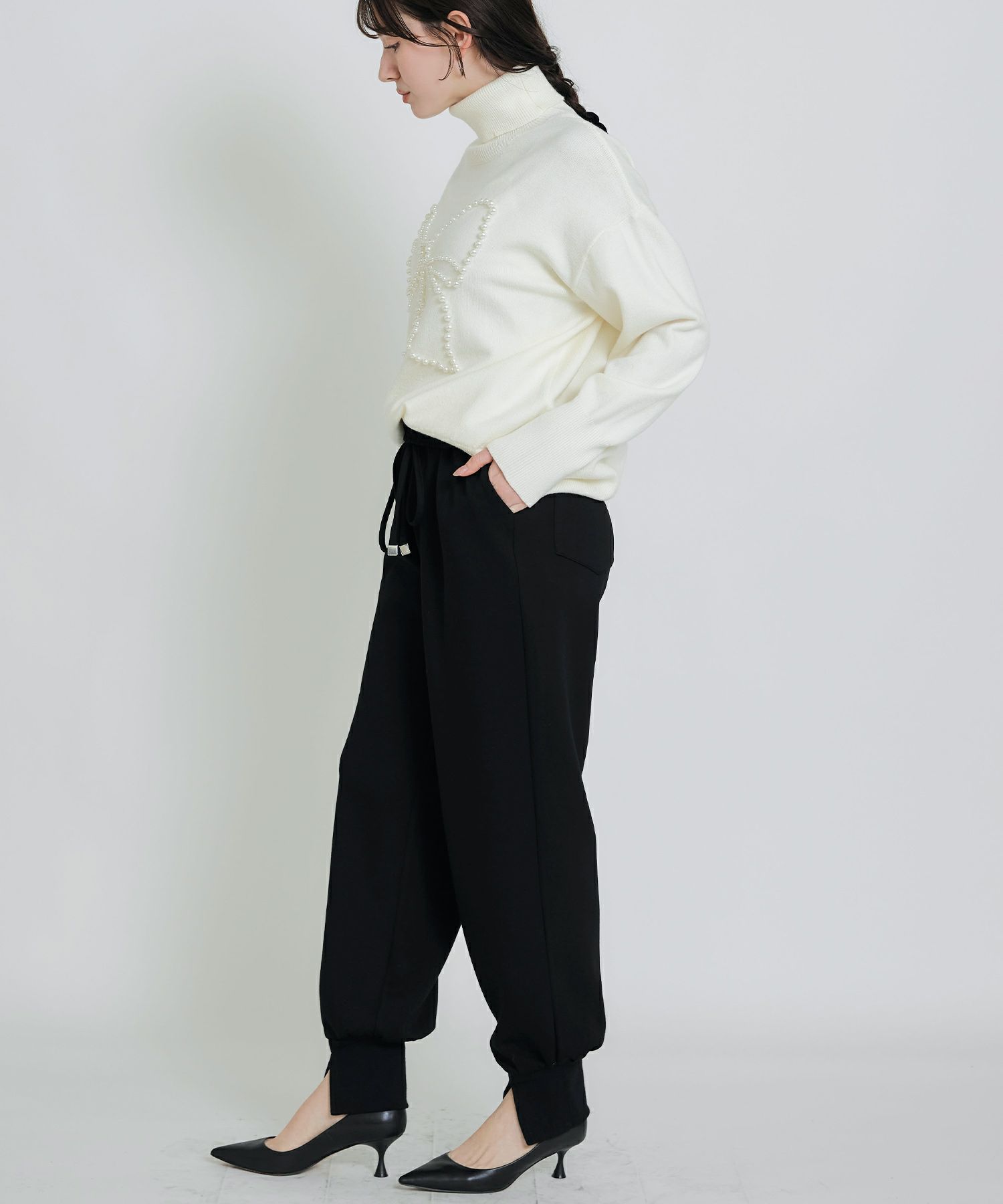 model：H155　着用サイズ：M　オフホワイト