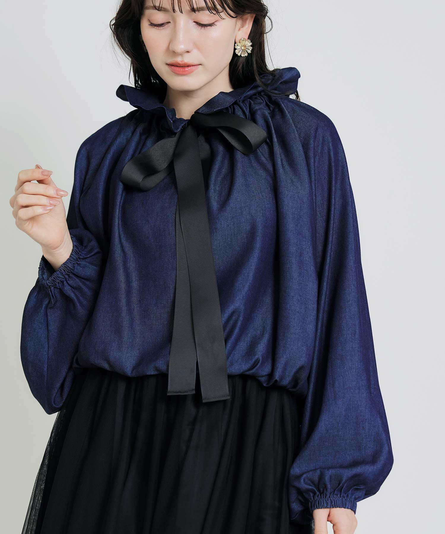 ビッグカラーグログランリボンブラウス | PICCIN (ピッチン) 公式通販