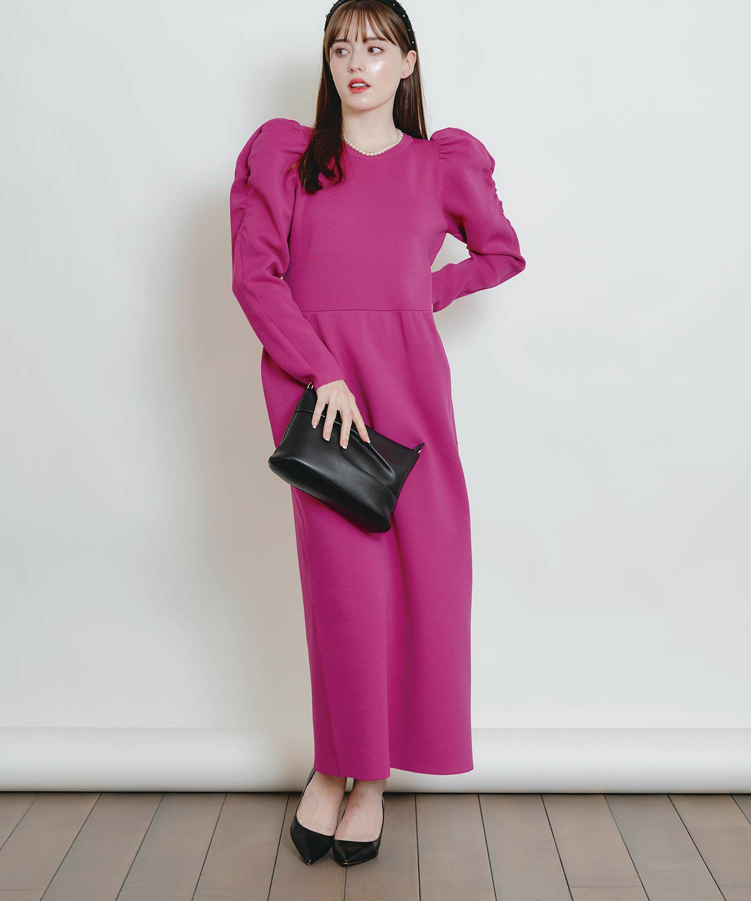 MK様 ニットワンピ 36ピンク カットワーク膝丈リブ編みニットワンピースsdpxyf6506 ピンク – [公式