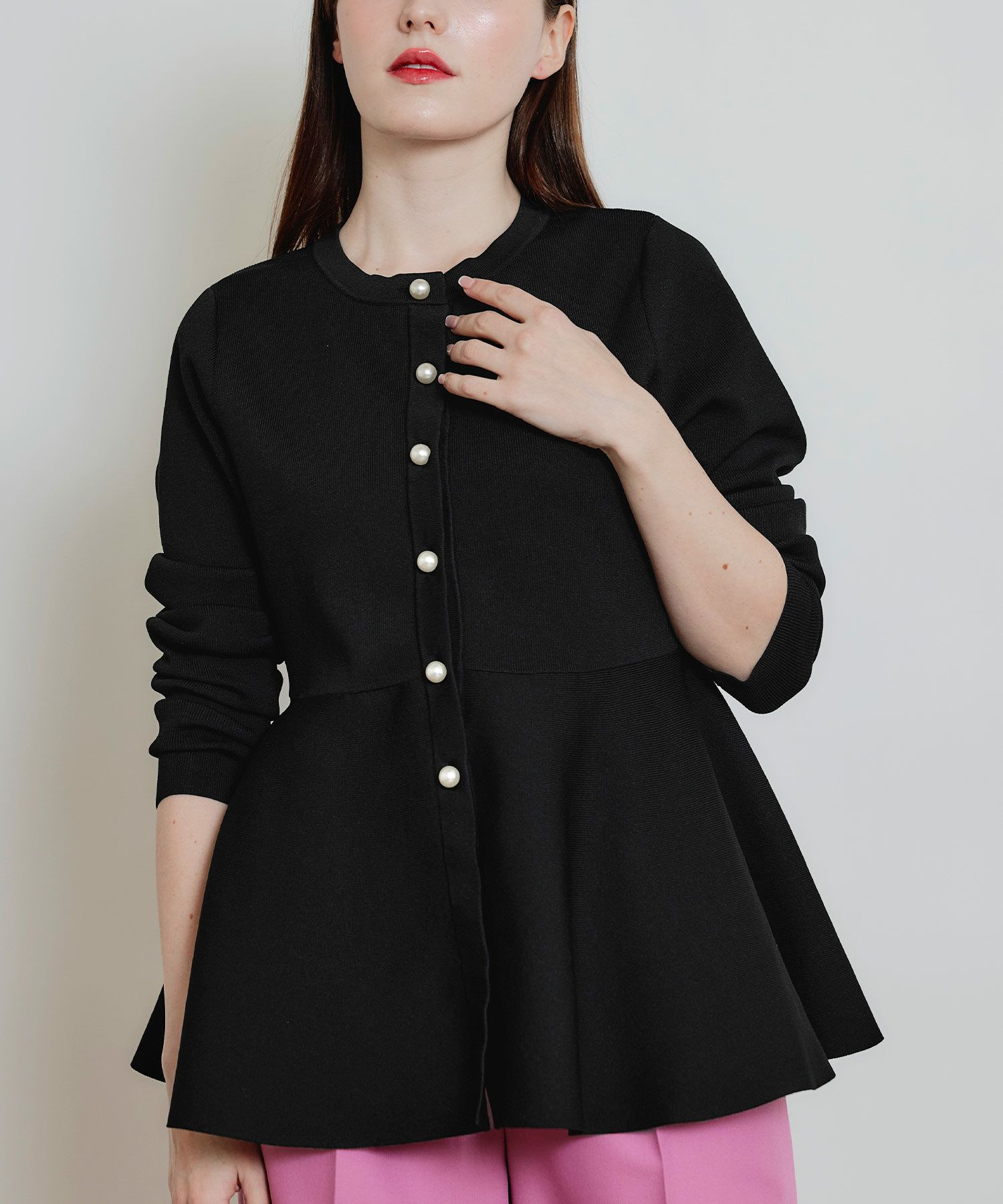 パールボタンペプラムカーディガン | PICCIN (ピッチン) 公式通販