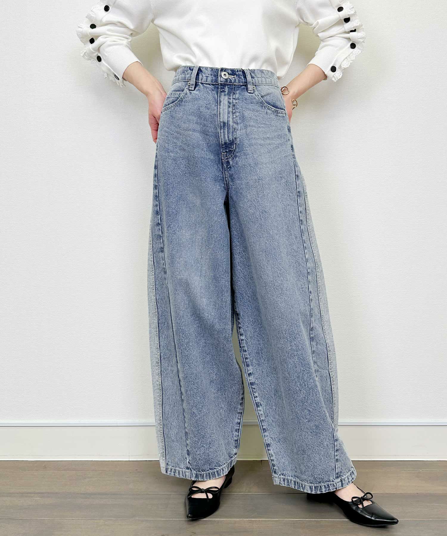 model：H164　着用サイズ：M　ブルー