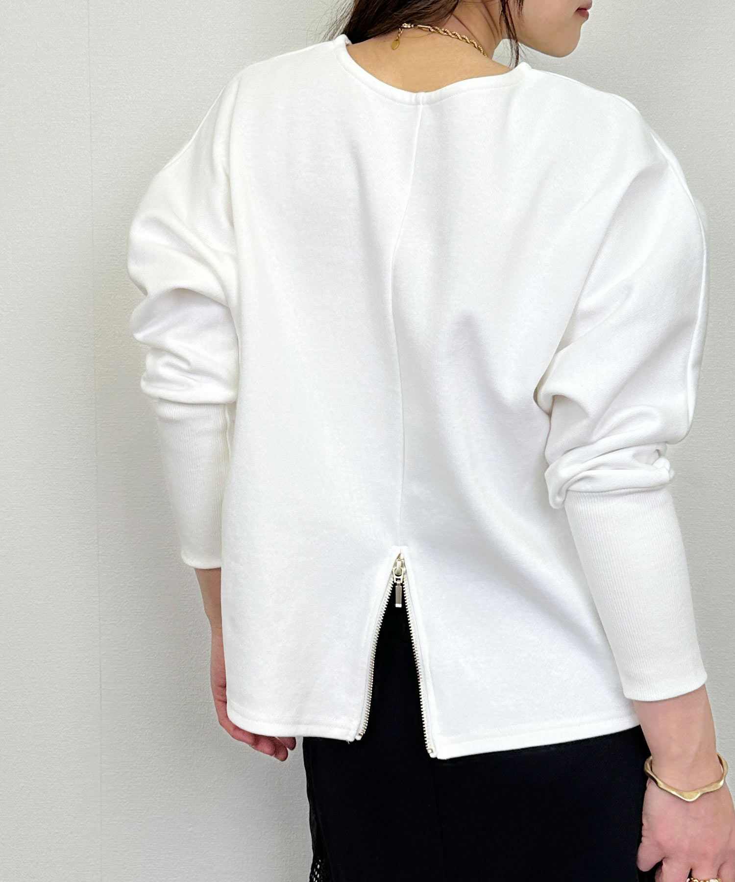 tシャツ Tシャツ LUGIVa フロントZIPプルオーバー LUGIVA（ルギヴァ） パーカー 異素材切り替えフーディー レディース