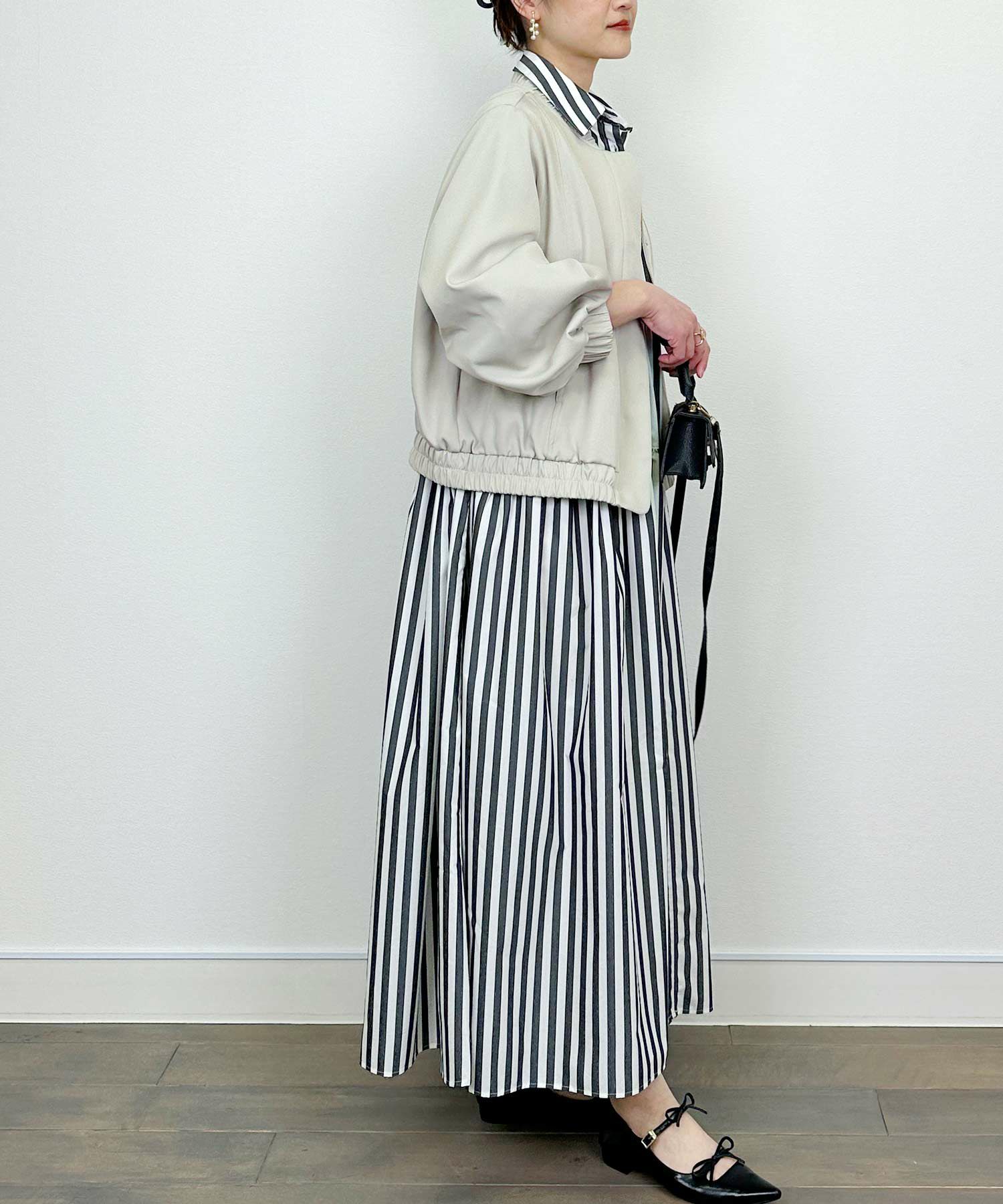 model：H164　着用サイズ：M　ライトグレー