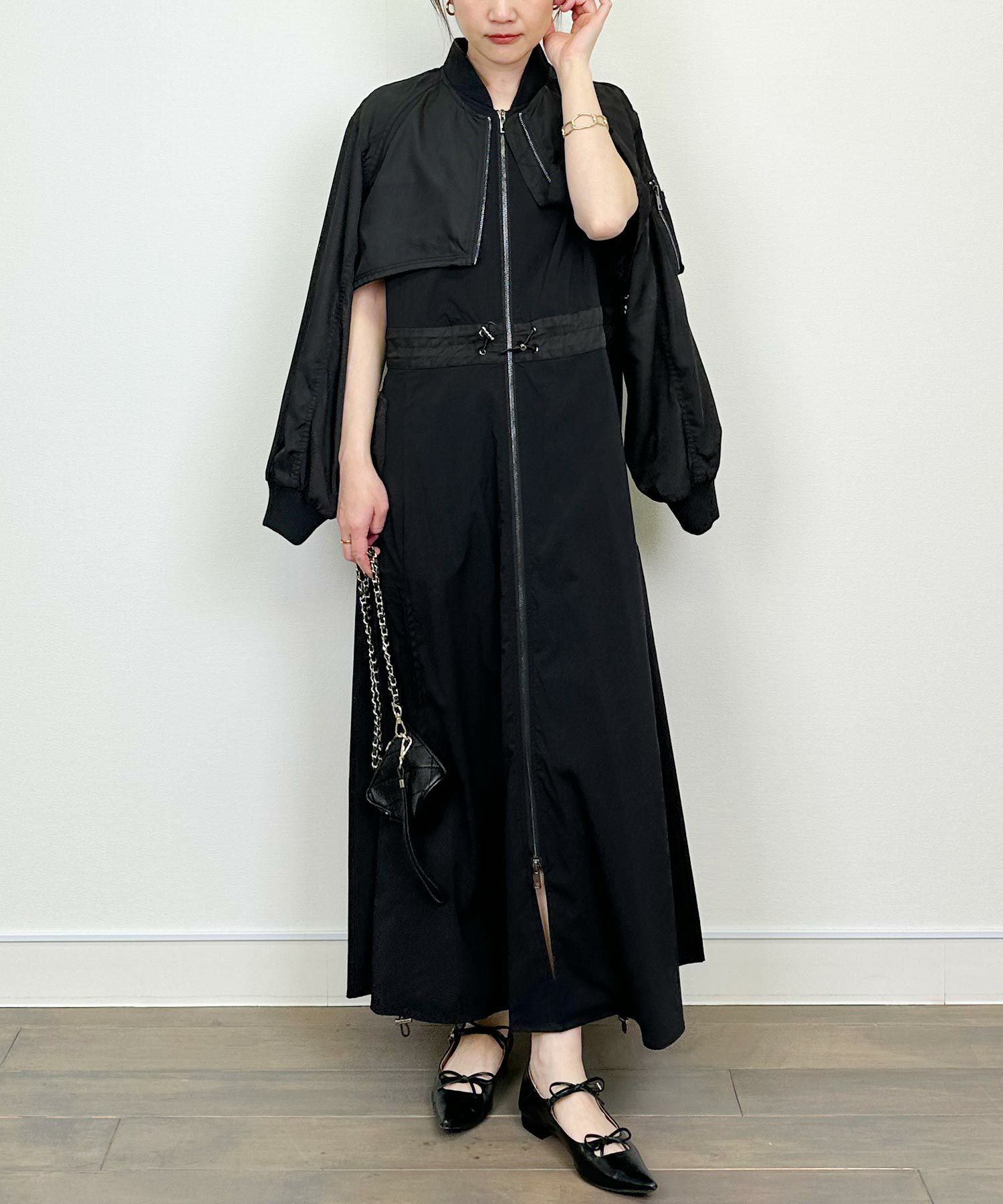model：H164　着用サイズ：M　ブラック