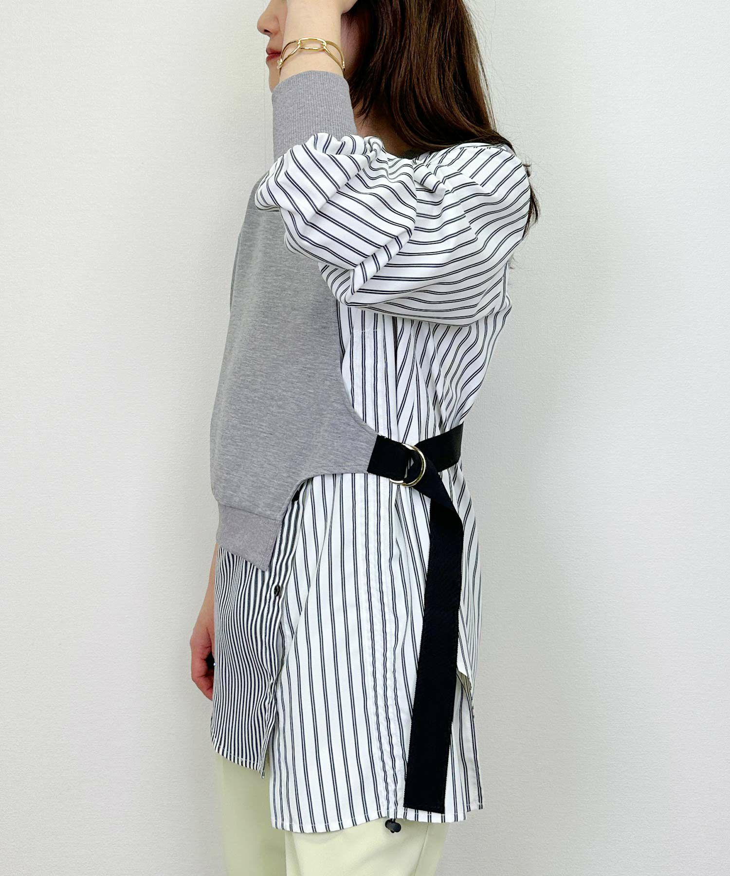 model：H164　着用サイズ：M　グレー