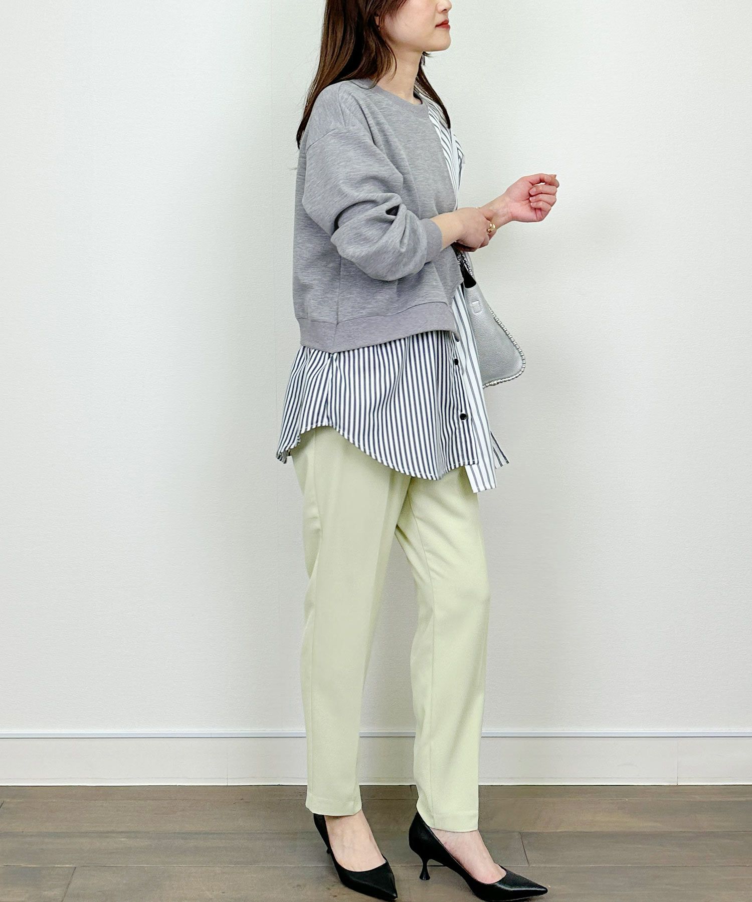 model：H164　着用サイズ：M　グレー