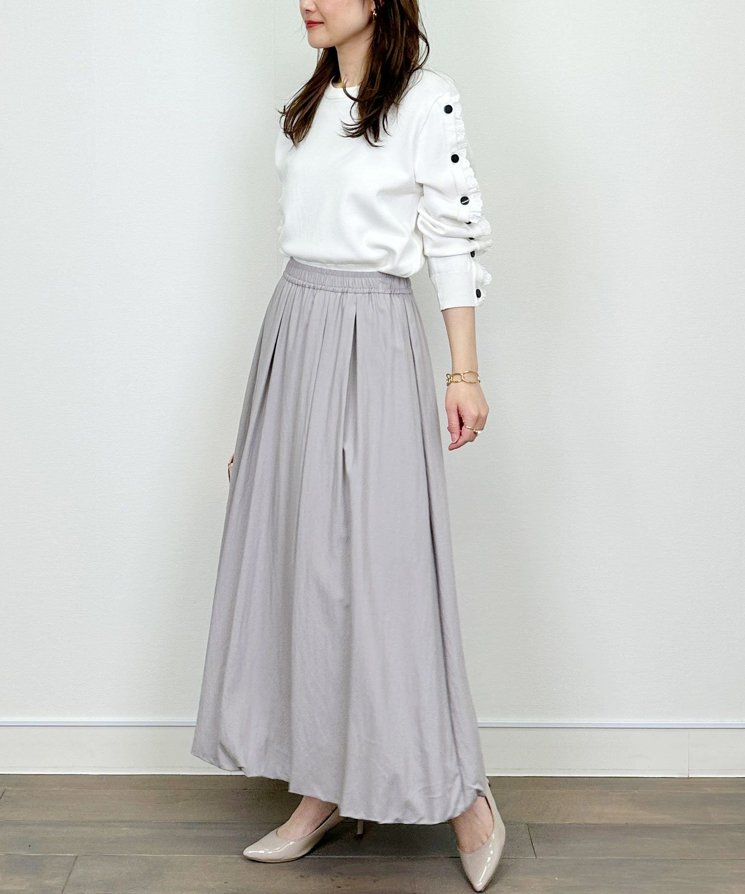model：H164　着用サイズ：M　ライトグレー