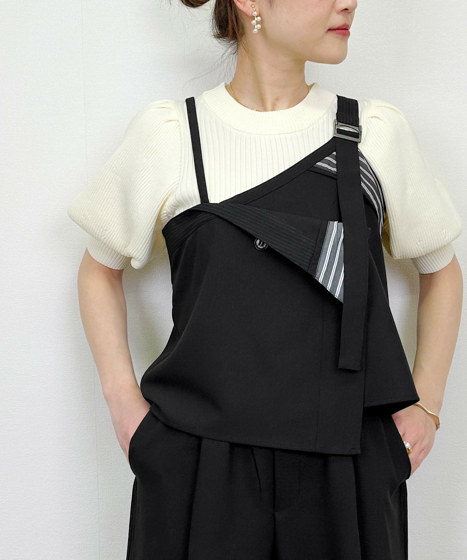 model：H164　着用サイズ：M　ブラック