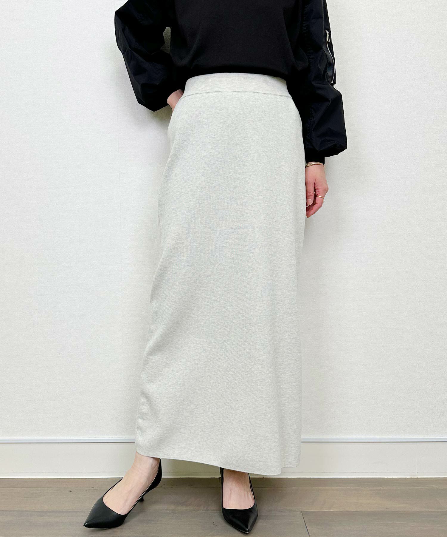 model：H164　着用サイズ：M　ライトグレー
