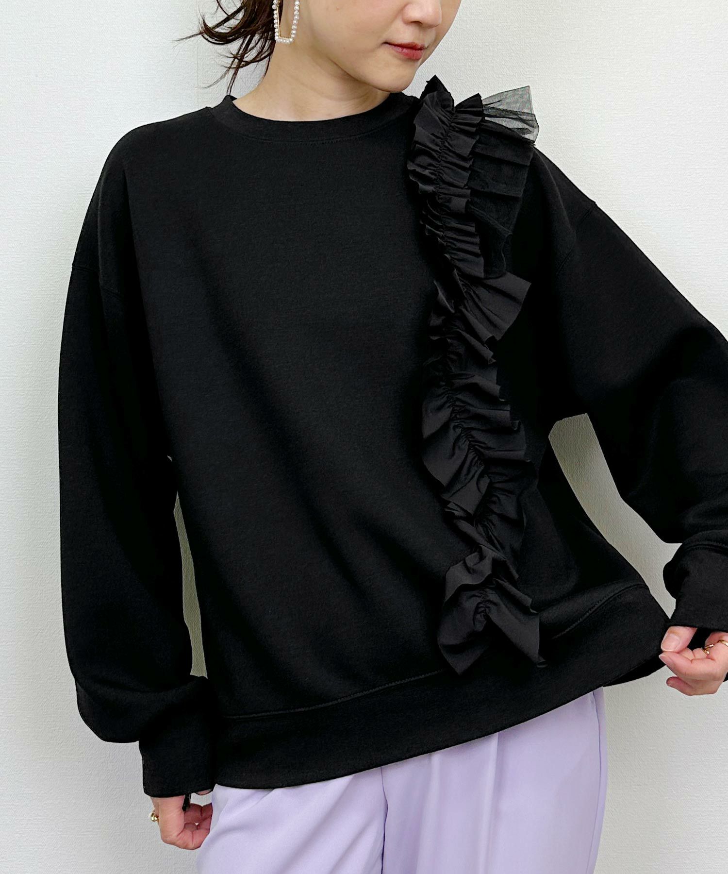 WEB限定】ライトダンボールアシメフリルプルオーバー | PICCIN